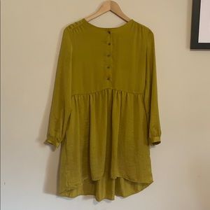 Chartreuse babydoll dress